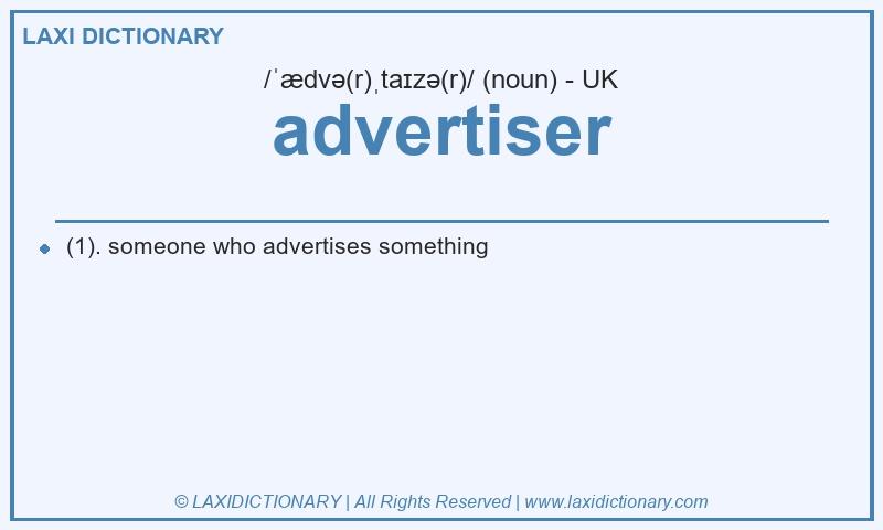 Definition advertiser in British English