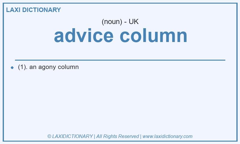 Definition advice column in British English