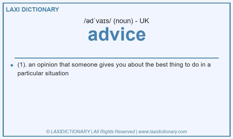 Definition advice in British English