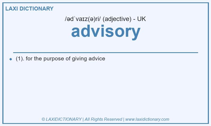 Definition advisory in British English