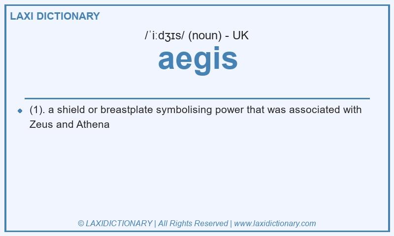 Definition aegis in British English