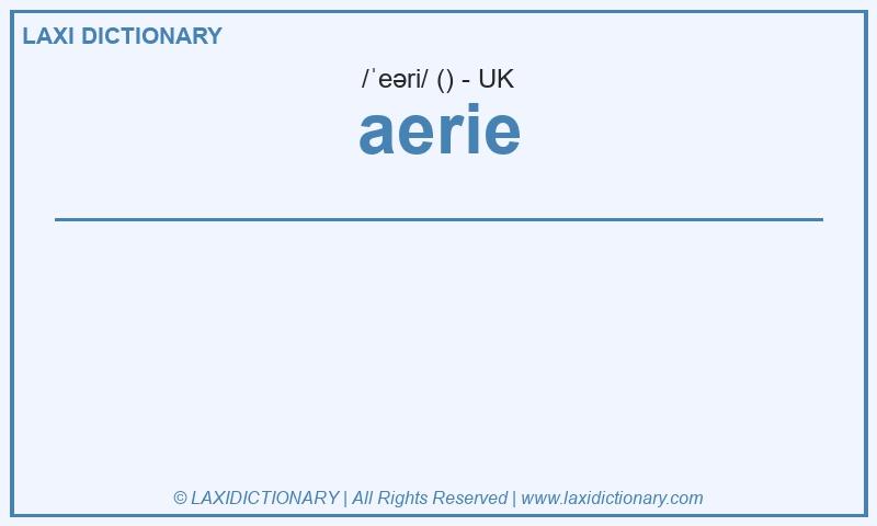 Definition aerie in British English