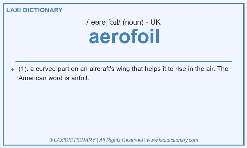 Definition aerofoil in British English