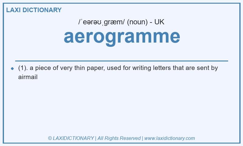 Definition aerogramme in British English