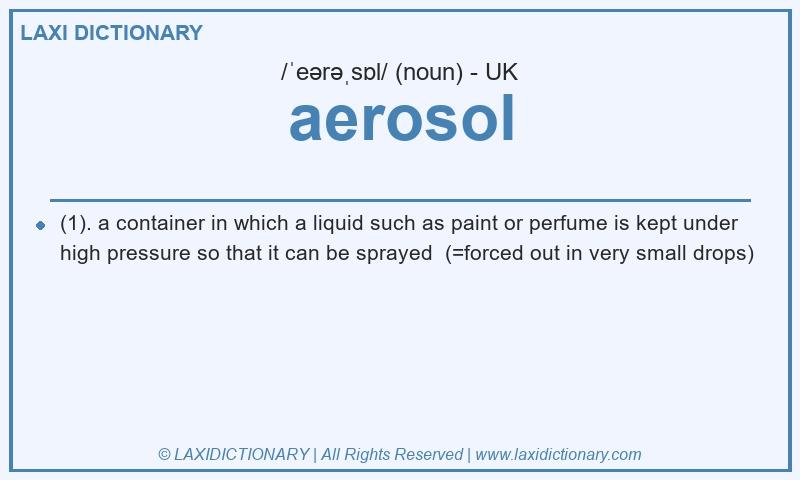 Definition aerosol in British English