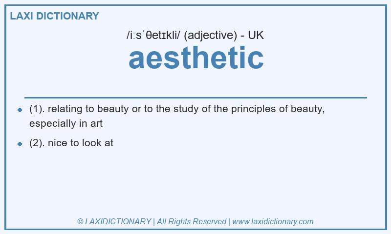 Definition aesthetic in British English