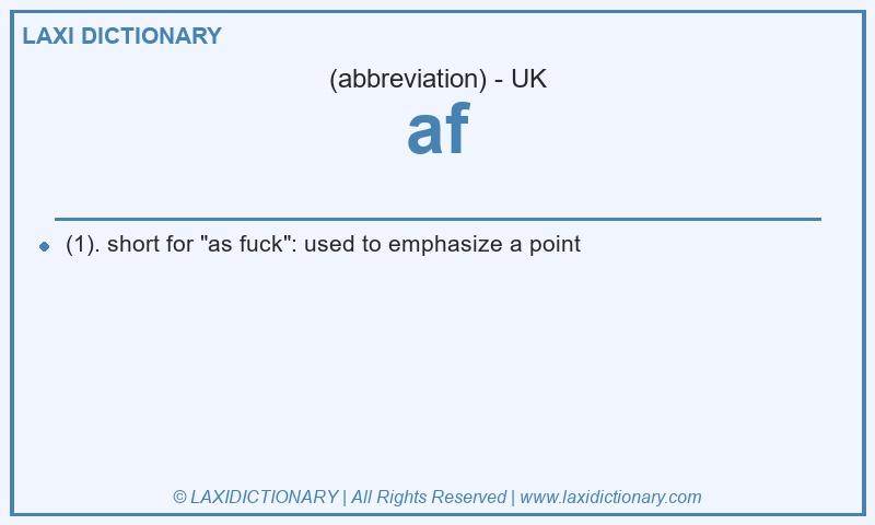 Definition af in British English