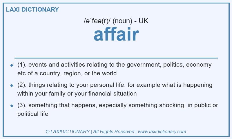 Definition affair in British English