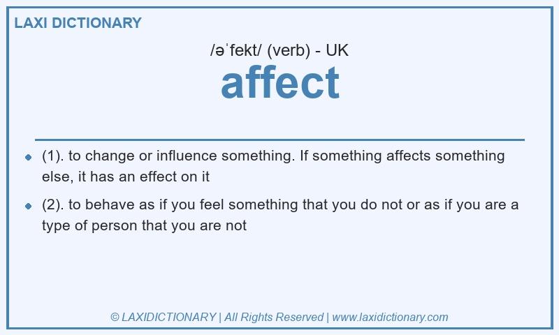 Definition affect in British English
