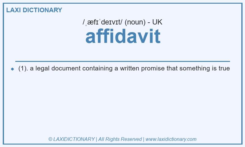 Definition affidavit in British English