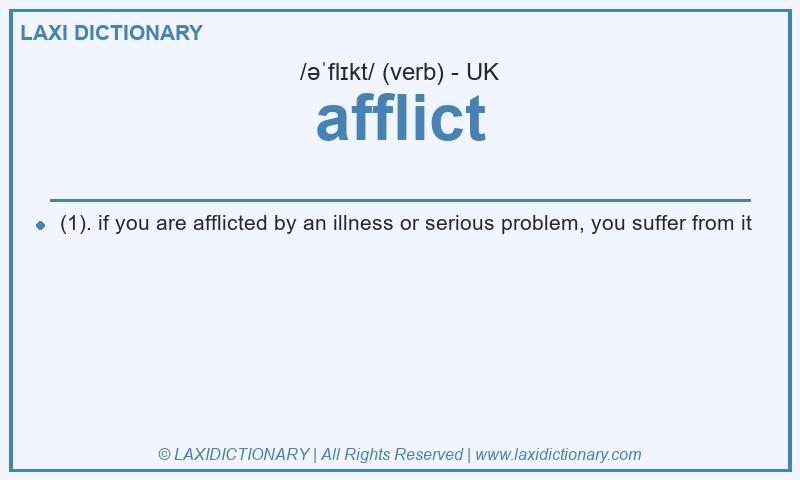 Definition afflict in British English