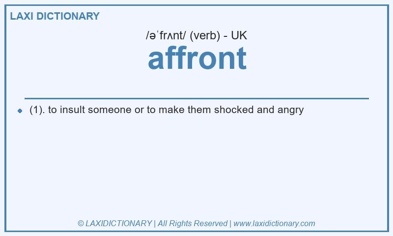Definition affront in British English
