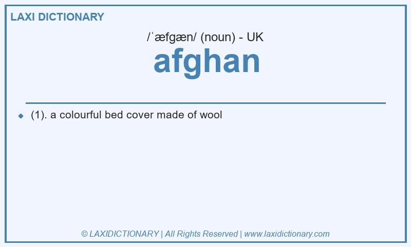 Definition afghan in British English