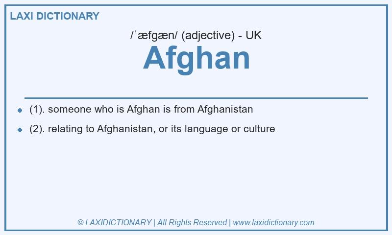 Definition Afghan in British English