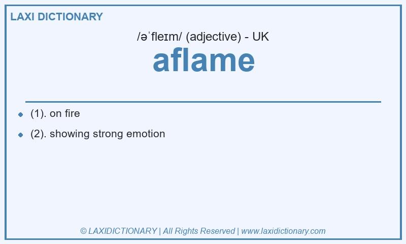 Definition aflame in British English