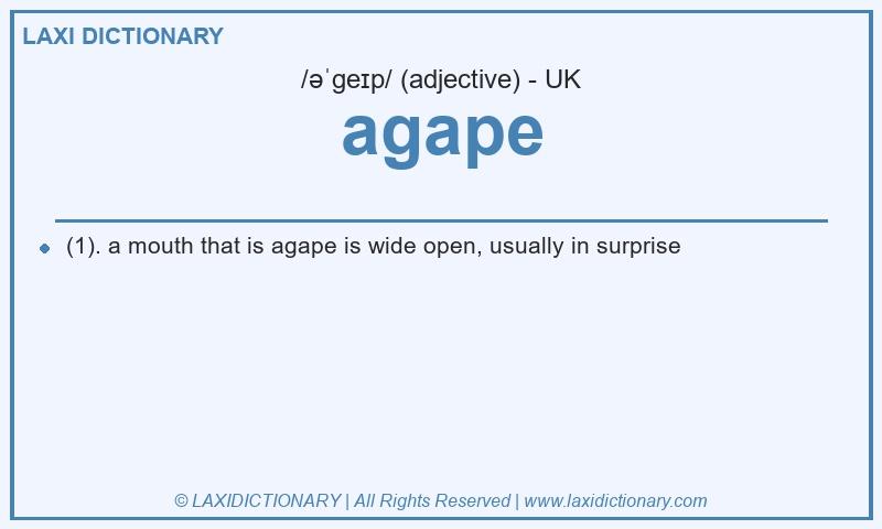Definition agape in British English
