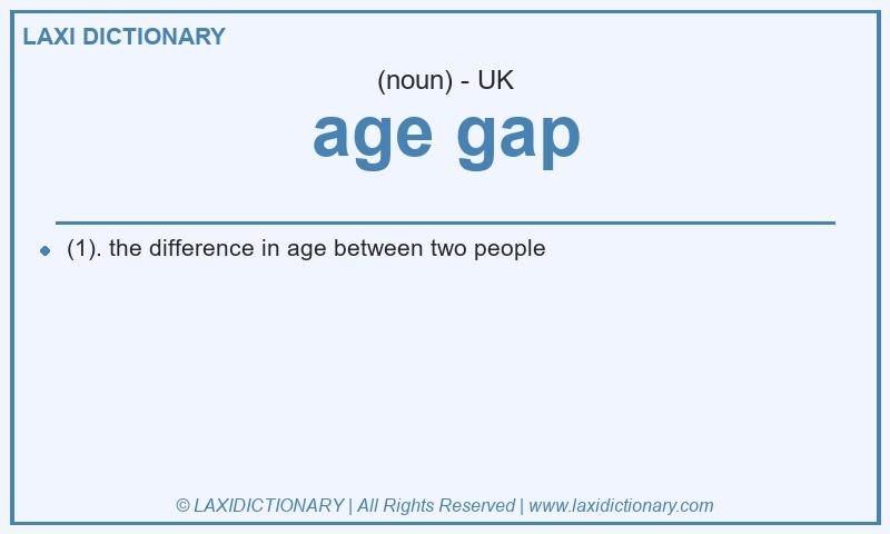 Definition age gap in British English