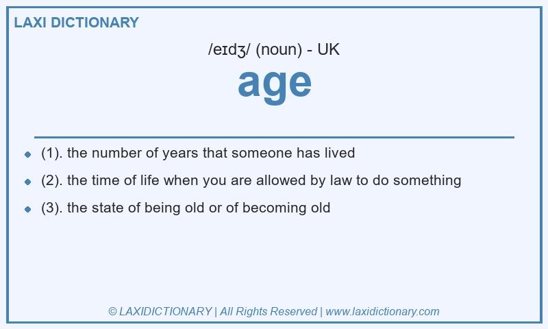 Definition age in British English