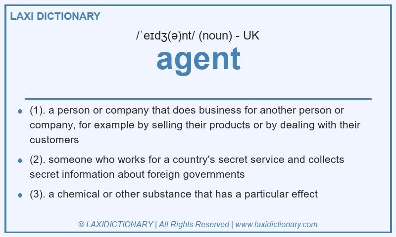 Definition agent in British English