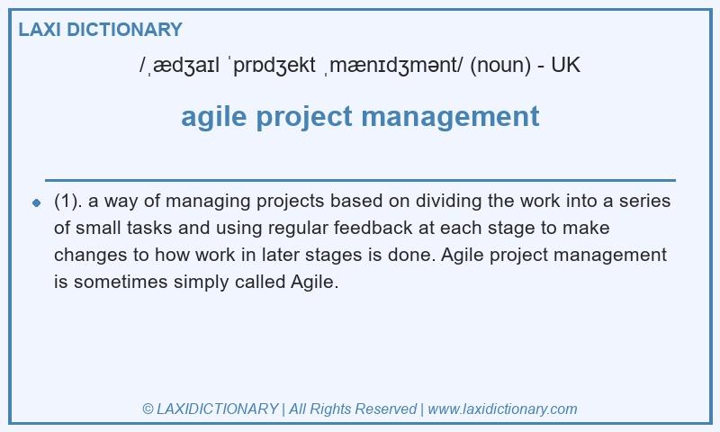 Definition agile project management in British English