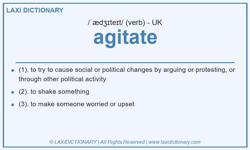 Definition agitate in British English