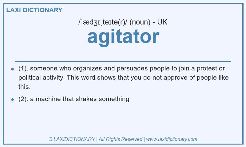 Definition agitator in British English