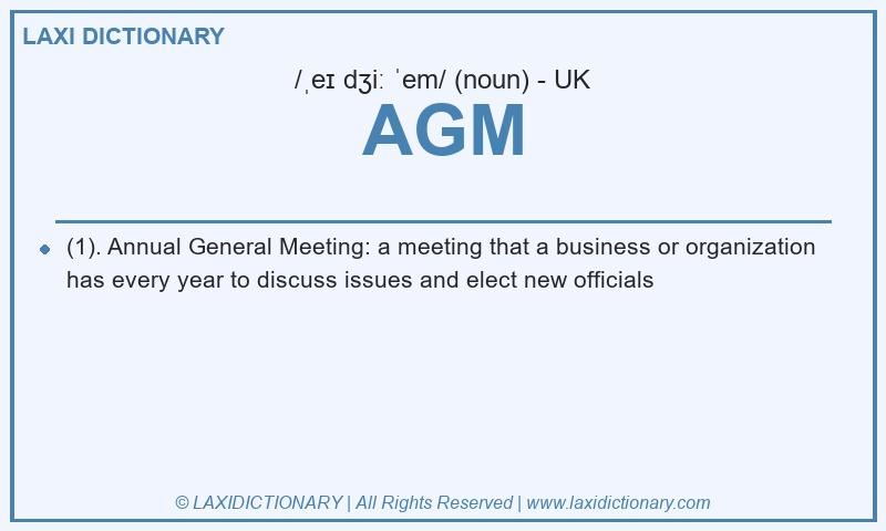 Definition AGM in British English