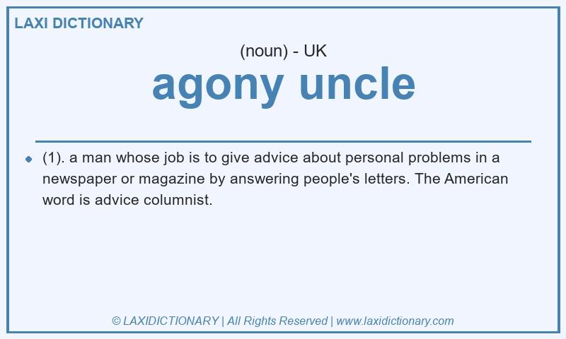 Definition agony uncle in British English