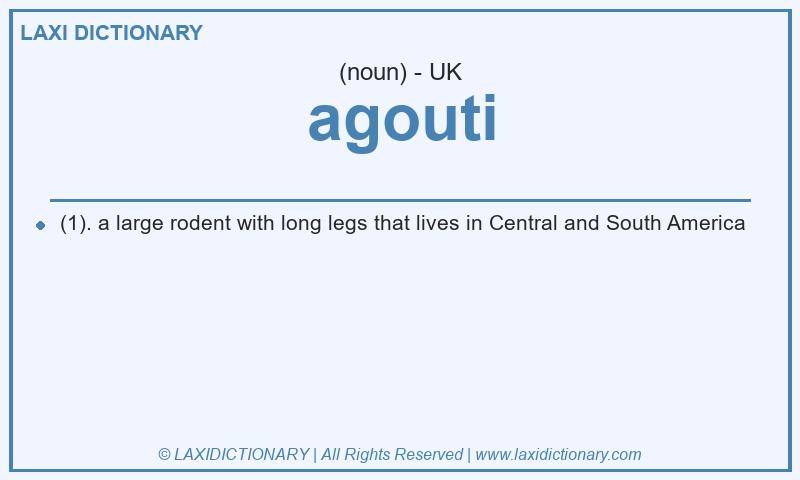 Definition agouti in British English