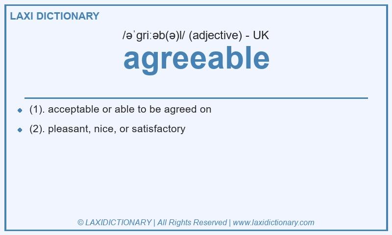 Definition agreeable in British English