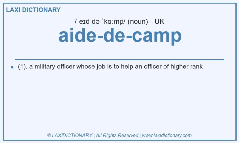 Definition aide-de-camp in British English