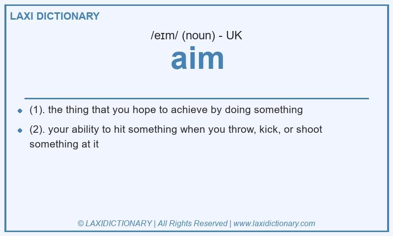 Definition aim in British English