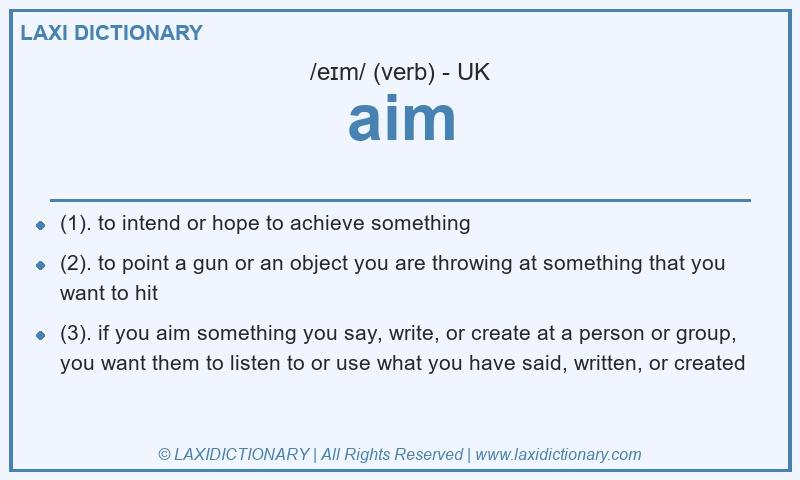 Definition aim in British English