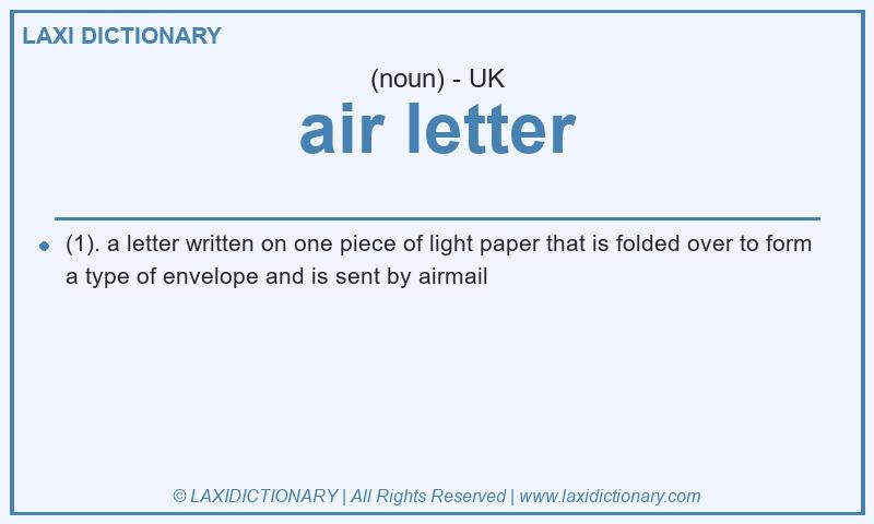 Definition air letter in British English