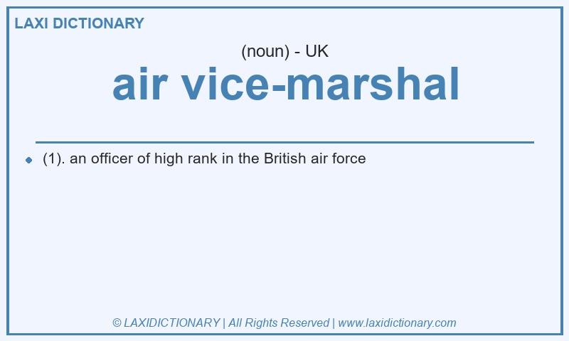 Definition air vice-marshal in British English