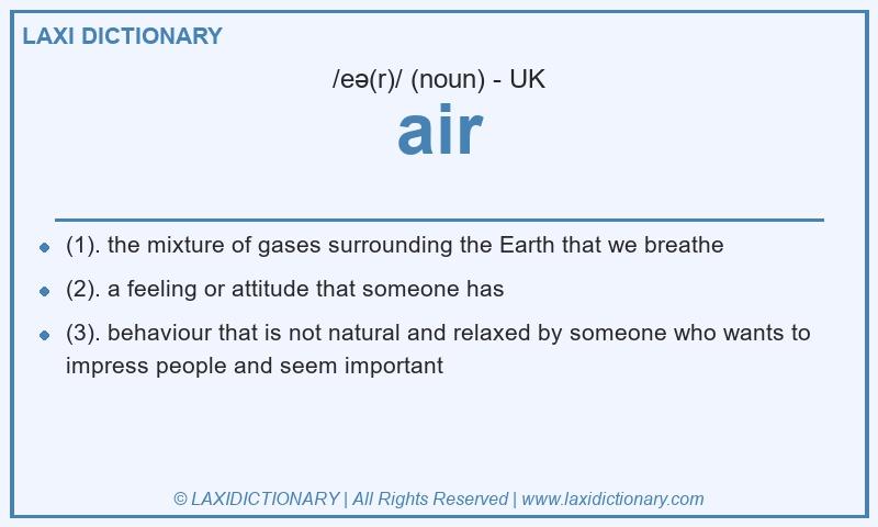Definition air in British English