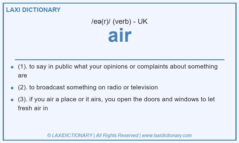 Definition air in British English