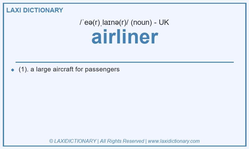 Definition airliner in British English