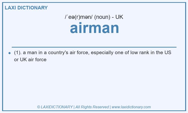 Definition airman in British English