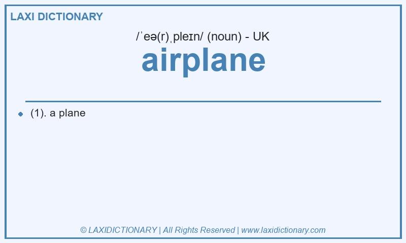 Definition airplane in British English