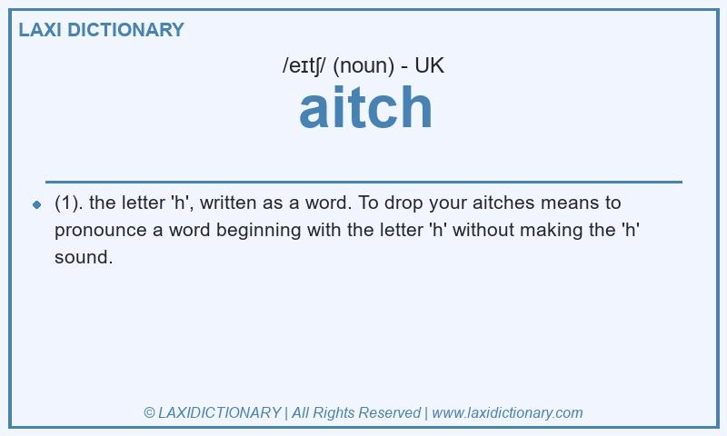 Definition aitch in British English