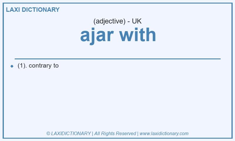 Definition ajar with in British English