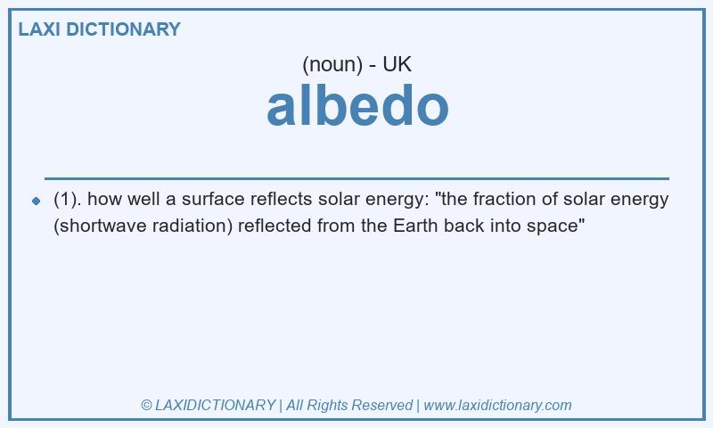 Definition albedo in British English