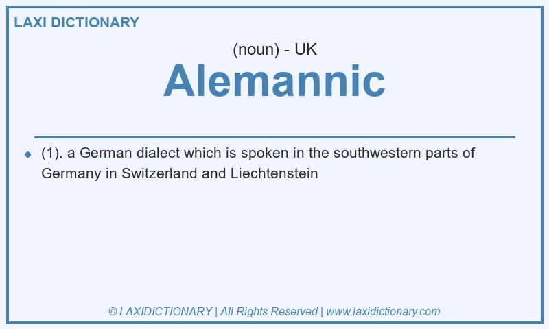 Definition Alemannic in British English