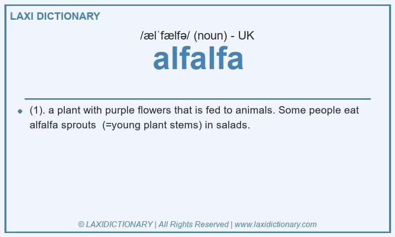 Definition alfalfa in British English