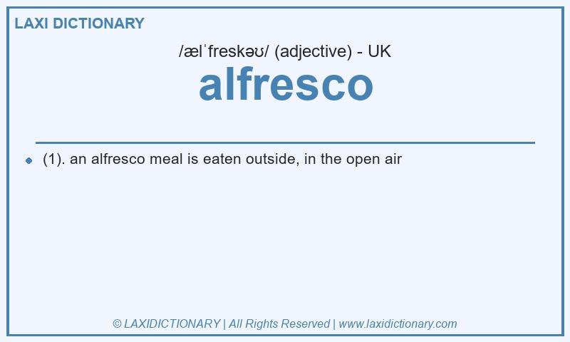 Definition alfresco in British English
