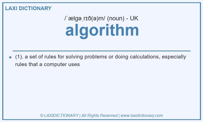 Definition algorithm in British English