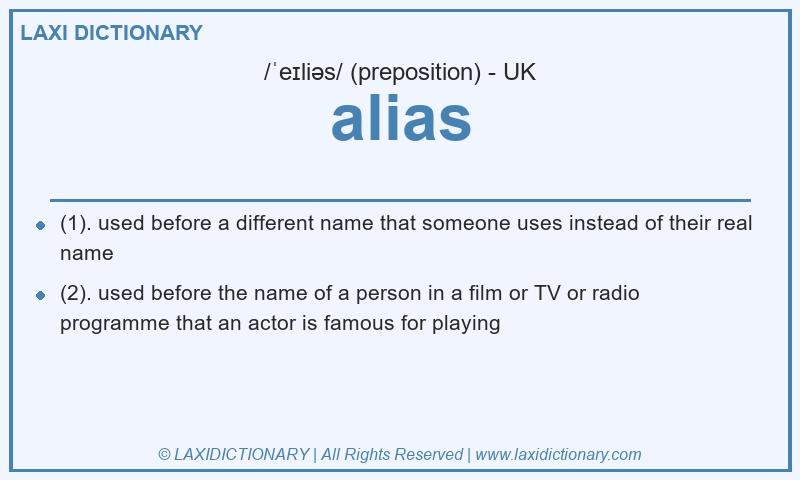 Definition alias in British English