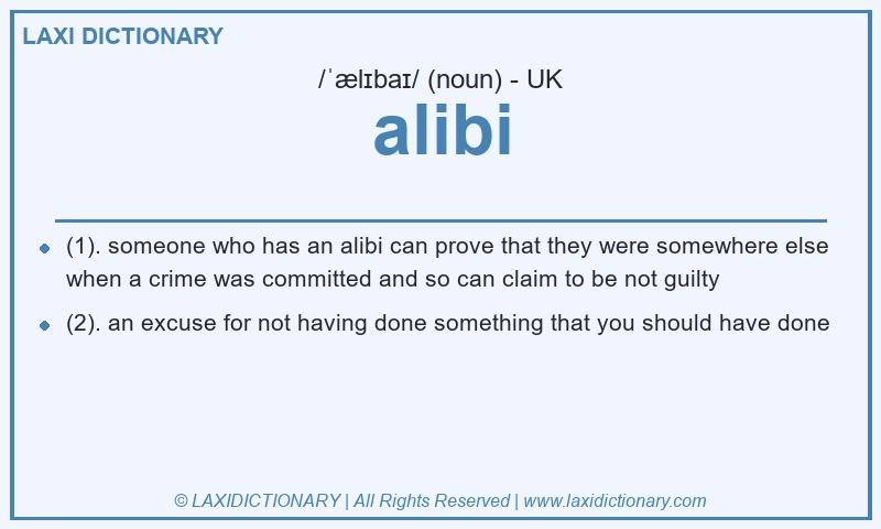 Definition alibi in British English