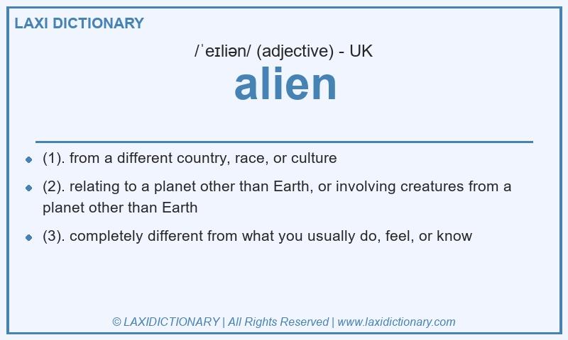 Definition alien in British English